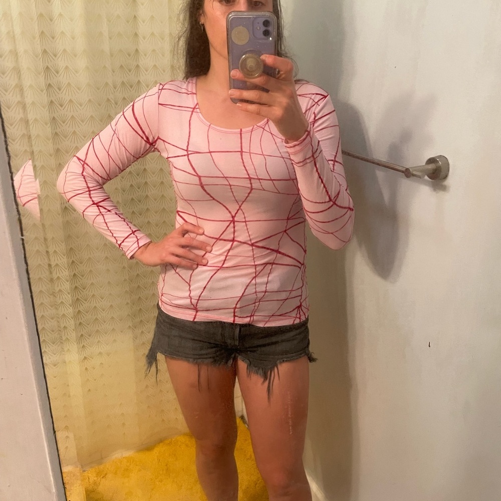 Tripp NYC pink crew neck long sleeve shirt